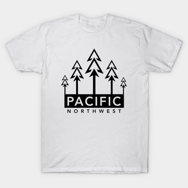 PNW Trees T-Shirt by RainShineDesign